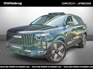 Jaecoo 7 SHS PHEV Exclusive met 1500 KG trekgewicht, 1200 KM RANGE Navigatie, Elektrische achterklep, Luxe lederen bekleding en 7 jaar garantie Uit voorraad leverbaar!