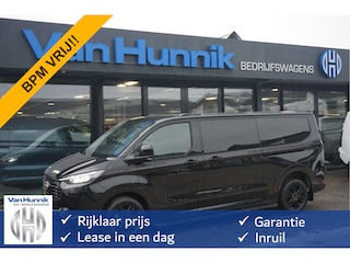 Ford Transit Custom 340L 2.5 PHEV Hybride 233PK DC Black Platinum PRIJS INCL. BPM !! Navi, 360° Cam, 17" LM, LED, Leder Interieur!! NR. HYB005