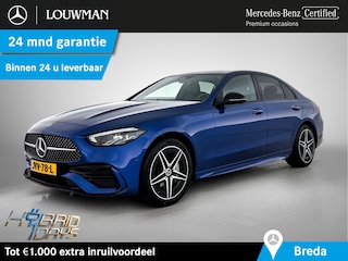 Mercedes-Benz C-klasse 300 e AMG Plug-In Hybride Edition AMG-Line | Night Pakket | Alarm Klasse 3 | Burmester® | Stuurverwarming | Stoelventilatie/- verwarming voor. Inclusief 24 maanden MB Certified garantie voor Europa.