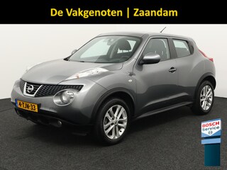 Nissan Juke 1.6 Acenta automaat cruisecontr. airco centrvergr, Elektronisch Stabiliteits Programma, Elektronische remkrachtverdeling, Stuur multifunctioneel. Warmtewerende voorruit De Nissan Juke 1.6 Acenta automaat uit 2014 is een compacte crossover met een opvallend en sportief design. Hij heeft een 1,6 liter benzinemotor en een automatische transmissie, wat zorgt voo