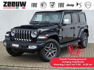Jeep Wrangler Unlimited 4xe 380 PK Sahara | Leder | Soft Top | Overland | Camera | 18"