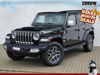 Jeep Wrangler Unlimited 4xe 380 PK Sahara | Leder | Soft Top | Overland | Camera | 18"