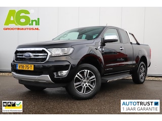 Ford Ranger 2.0 EcoBlue Limited Super Cab 170PK Trekhaak Automaat Navigatie Achteruitrijcamera Carplay android Climate Cruise Control 18 inch LMV