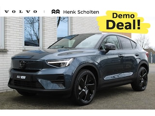 Volvo EC40 Single Motor Extended Range Ultra 82 kWh | Demo Deal | Black edition | Elektrisch bedienbare bestuurdersstoel met geheugen | Verwarmbare voorstoelen + Stuurwiel | Park Assist voor + achter | 360-Camera | Premium Audio by Harman Kardon | Warmtepomp | Adaptieve Cruise Control | Pilot Assist | Glazen panoramisch dak | Extra getint glas achter | Blind Spot Information System | Google Services | 20'' Lichtmetalen wielen |