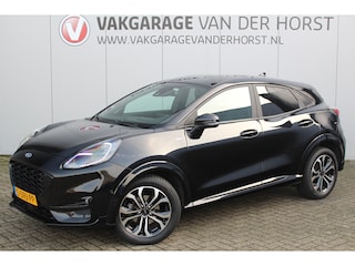 Ford Puma 1.0-125pk EcoBoost Mild-Hybrid ST-Line X. Weinig km's, net ingereden ! Heerlijk luxe hoogzitter ! Autm. airco, stoel-, stuur- en voorraamverwarming, camera, adaptieve cruise control, side- en laneassist, LED verlichting, digitaal dashboard etc.