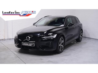 Volvo V60 2.0 T6 Recharge AWD R-Design Black-line private-glas Navigatie electr achterklep afneembare trekhaak LED-verlichting DAB ECC Distronic 360 camera lane-assist PDC achter 19-inch lmv