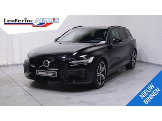 Volvo V60 2.0 T6 Recharge AWD R-Design Black-line private-glas Navigatie electr achterklep afneembare trekhaak LED-verlichting DAB ECC Distronic 360 camera lane-assist PDC achter 19-inch lmv