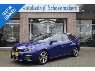 Peugeot 308 SW 1.2 PureTech GT-line PANO STOELVERW/MASSAGE CARPLAY HALFLEER 2xPDC ZWARTE-HEMEL CRUISE STUURFLIPPERS ENZ.