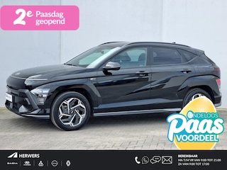 Hyundai Kona 1.6 GDI HEV N Line Automaat Fabrieksgarantie tot 11-2028 / Stoelverkoeling / Stuurverwarming / Stoelverwarming Voor + Achter / 360 Camera / Navigatie / Climate Control /