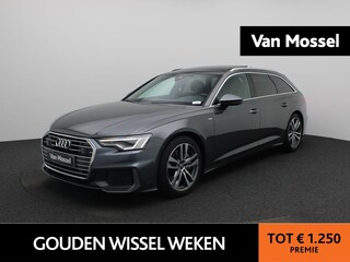 Audi A6 Avant Advanced 50 TFSI e S tronic Quattro S-Line | Automaat | 300PK | 3X S-Line | Panoramadak | Trekhaak | Lederen Bekleding | Memory Seats | LED Koplampen | 19'' Lichtmetalen Velgen | Stoelverwarming |