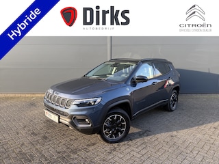 Jeep Compass 4xe 240 Plug-in Trailhawk (Elektrisch Schuifdak - Elektrische klep - 360gr camera - Leder incl verwarming/koeling/geheugen - LED - Keyless - PDC V+A)