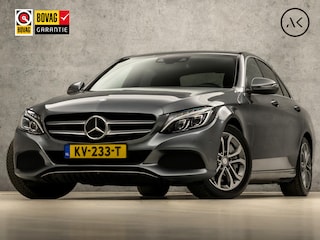 Mercedes-Benz C-klasse 350 e AMG Sport 279Pk Automaat (NAVIGATIE, LUCHTVERING, MEMORY SEATS, LEDER, CAMERA, STOELVERWARMING, SPORTSTOELEN, ZWART HEMEL, ADAPTIVE CRUISE, NIEUWE APK, NIEUWSTAAT)