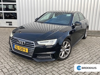 Audi A4 Limousine 1.4 TFSI Sport S line edition 150pk AUTO | Navigatie | Cruise control | Led koplampen | Parkeersensoren achter | Half leder/stof | S-line int&exterieur | 18"LMV