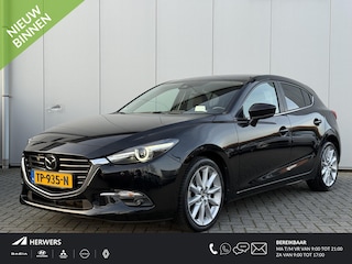 Mazda 3 2.0 SkyActiv-G 120 GT-M / Lederen Bekleding / Elektrisch verstelb. stoelen / Stoel en stuur verwarming / Navigatie / Bose / Head Up Display / 18" velgen /