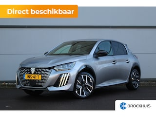 Peugeot 208 GT | Armsteunen op de voorportieren bekleed met kunstleder met groen sierstiksel (GT-Line) | Climate Control | Dashboard en deurpanelen in kunststof met carboneffect