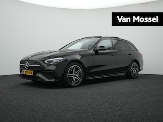 Mercedes-Benz C-klasse Estate 300 e AMG Line AUTOMAAT | PANORAMADAK | AMG PAKKET | LEDER | ADAPTIEVE CRUISE | CAMERA | NAVIGATIE | APPLE CARPLAY | ELEKTRISCHE STOEL & KOFFERKLEP | 12 MAANDEN BOVAG GARANTIE |