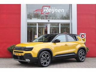 Jeep Avenger 1.2 110PK e-HYbrid SUMMIT | JBL PREMIUM AUDIO SYSTEEM | ACHTERUITRIJ CAMERA | STOEL VERWARMING | SFEERVERLICHTING | FULL LED KOPLAMPEN | 18" LICHTMETALEN VELGEN | DRAADLOZE TELEFOONLADER | DRAADLOZE APPLE CARPLAY/ANDROID AUTO | ADAPTIVE CRUISE CONTROL | PARKEERSENSOREN VOOR EN ACHTER | KEYLESS ENTRY/START | DODEHOEK DETECTIE | ELEKTRISCH BEDIENBARE ACHTERKLEP | VERWARMDE VOORRUIT | EXTRA GETINTE ACHTERRUITEN |