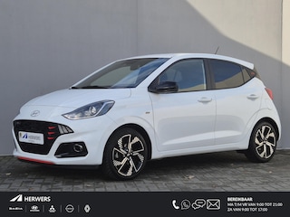 Hyundai i10 1.0 T-GDI N Line 5-zits Handgeschakeld / Fabrieksgarantie tot 11-2028 / Allseason banden / Dealer onderhouden / Stuur-, en Stoel verwarming / Cruise control / Achteruitrijcamera / Apple Carplay Android Auto / Climate control /