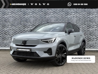 Volvo EC40 Single Motor Extended Range Ultra Black Edition | Europa | 82 kWh | Panoramadak | Keyless | Harman Kardon Audio | Elektrische Achterklep | 360 camera | Stoel-/Stuurverwarming | Adaptieve Cruise | Getint Glas | Luxe Bekleding |