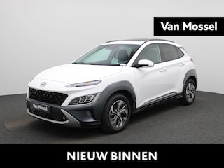 Hyundai Kona 1.6 GDi Hybrid 6-DCT Sky BlueLink | Automaat | Apple Carplay / Android Auto | Schuifdak | Virtual cockpit | Parkeer sensoren | Leder | Stoel verwarming/koeling | Stuur verwarming | Cruise control | Climate control | DAB |