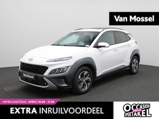 Hyundai Kona 1.6 GDi Hybrid 6-DCT Sky BlueLink | Automaat | Apple Carplay / Android Auto | Schuifdak | Virtual cockpit | Parkeer sensoren | Leder | Stoel verwarming/koeling | Stuur verwarming | Cruise control | Climate control | DAB |