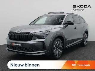 Skoda Kodiaq 1.5 TSI PHEV Sportline Business 204PK DSG Pano-schuifdak, matrix led, trekhaak, Canton sound, adaptive cruise, side assist, stoelverwarming voor & achter, stuurwielverwarming, keyless, alarm, 20" lichtmetaal