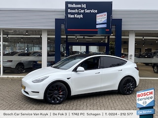 Tesla Model Y Performance AWD 75 kWh / Panodak / Stuurverwarming / Stoelverwarming V+A / Vol-Leder / Elektr.-Stoelen / Dodehoek-Detectie / Keyless / LED / Navi / 21'' LMV / ENZ.