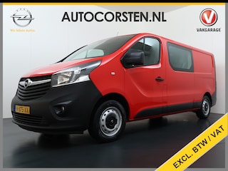 Opel Vivaro 1.6CDTI L2H1 Dubbele Cabine 5-Persoons Euro 6 Airco Navi Cruise Control Regen-Lichtsensor Pdc Betonplex Vloer Wandbetimmering Schuifdeuren 1e Eigenaar Origineel Nederlandse Auto
