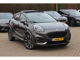 Ford Puma 1.0 EcoBoost Hybrid ST-Line X Vignale 155pk / NL Auto! / Full option! / Trekhaak / Panoramadak / Camera / Leder / CarPlay / B&O / 18'' / Keyless / Stuur+Stoelverwarming / Dodehoek / DAB / Verwarmde voorruit / ACC