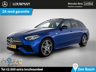 Mercedes-Benz C-klasse Estate 300 e Business Solution AMG AMG | Night Pakket | Panoramadak | Alarm Klasse 3 | Distronic | Apple CarPlay | Sfeerverlichting | Memory voorstoelen. Inclusief 24 maanden Mercedes-Benz Certified garantie voor Europa.