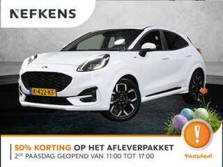 Ford Puma 125PK Hybrid ST-Line X | AppleCarplay/AndroidAuto | Armsteun | B&O | Winterpack | Camera | Climate Control | Adaptieve Cruise Control | Dodehoekdetectie | LEER/Stof | Navigatie | Isofix | LED lampen | Privacy Glass | Parkeersensoren |