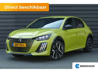 Peugeot 208 GT | Armsteunen op de voorportieren bekleed met kunstleder met groen sierstiksel (GT-Line) | Climate Control | Dashboard en deurpanelen in kunststof met carboneffect