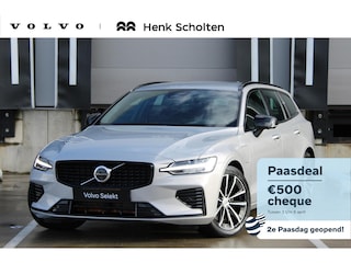 Volvo V60 T6 Plug-in hybrid AWD Plus Dark | Trekhaak | Verwarmbare voorstoelen+stuurwiel+achterbank | Premium audio by Harman Kardon | Verwarmbare voorruit | Rondom zichtcamera | 18 inch Lichtmetalen velgen |