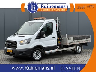 Ford Transit 2.0 TDCI EURO 6 / PICK UP / HIAB KRAAN T-CLX 013 / 2.7 TONS TREKHAAK / 34.988 KM! / 1e EIG. / 3-ZITS / AIRCO / ZEER NETJES