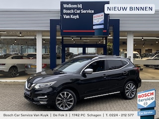 Nissan Qashqai 1.3 DIG-T Tekna + / Automaat / Panodak / Vol-Leder / Elektr.-Stoelen met Geheugen / Bose-Audio / 360°-Camera / Adaptieve Cruise-Control / Climate-Control / Stoelverwarming / Apple-Carplay & Android-Auto / Keyless / LED / DAB Radio-Bluetooth / Navi / PDC V+A / 19'' LMV / All-Season / ENZ.