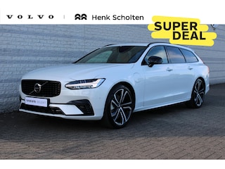 Volvo V90 2.0 T6 Plug-in hybrid AWD Ultra Dark | Nappa Leder met ventilatie Charcoal/Amber | Trekhaak | Headup display | Panoramadak | Preconditioning | Stoelmassage | Driver Awareness | Driver Assistance | Getinte ramen | 22 Inch | Premium Audio by Harman Kardon | Visual Park Assist | Google Maps | Google Assistant | Verwarmbare voorstoelen | Stoelverwarming achter | 4-Zone airco | Matrix Led