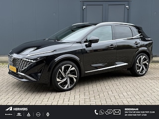 Nissan Qashqai 1.3 MHEV Xtronic Tekna Plus / 1800kg Trekgewicht / Leder/Alcantara Bekleding / Google Maps Navigatie / BOSE Audio / HUD / Apple Carplay Android Auto / Panoramadak / Stuur-, Stoel en Voorruitverwarming / Elektrische achterklep / Massagestoelen /