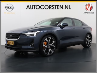 Polestar 2 PERFORMANCE LR AWD 78kWh SOH 93% Luxe Leder+Ventilatie Trekhaak Harman&Kardon® Panoramadak Adap.Cruise Navi Ecc Apple Carplay Stuurverwarming Android Auto Long Range Dual Motor Launch Edition Elek.Stoelen+Memory+Verwarmd/Geventileerd Elek.Achterklep Keyless Lmv 20" Led-Pixel HomeLink Dodehoekdetectie Zeer compleet! 1.500KG Trekgewicht