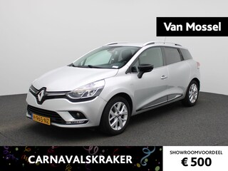 Renault Clio Estate 0.9 TCe Limited | TREKHAAK | KEYLESS | BASS REFLEX GELUIDSSYSTEEM | ACHTERUITRIJCAMERA | PARKEERSENSOREN ACHTER | BLUETOOTH | DAB RADIO | NAVIGATIE | AIRCO | CRUISE CONTROL | VERLICHTING AUTOMATISCH |