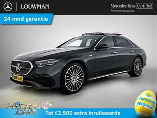 Mercedes-Benz E-klasse 300 e Sport Edition AMG Line | Panorama Schuif-Kanteldak | Distronic | Lederen bekleding | Alarm | Parkeerpakket met 360°-camera | 20 Inch AMG Velgen. Inclusief 24 maanden MB Certified garantie voor Europa.