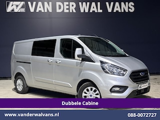 Ford Transit Custom 2.0 TDCI 130pk Automaat L2H1 Dubbele Cabine Euro6 Airco | 2x Zijdeur | 5-Zits | Navigatie | Camera LED, Cruisecontrol, Stoelverwarming, Verwarmde voorruit, Trekhaak, Parkeersensoren