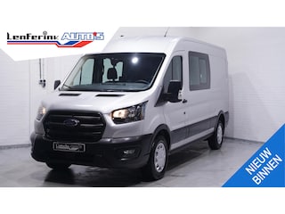 Ford Transit 2.0 TDCi 130 pk L3H2 Dubbel Cabine Airco Camera, Trekhaak, PDC V+A, 6-Zits