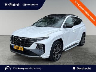 Hyundai Tucson 1.6 T-GDI HEV 230pk N Line Sky | SCHUIFKANTELDAK | ALCANTARA BEKLEDING | STOELVENTILATIE & VERWARMING | 360° CAMERA | ADAPTIEVE CRUISECONTROL | SPORTIEF DESIGN | ELEKTRISCH VERSTELBARE VOORSTOELEN |