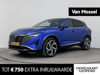 Nissan Qashqai 1.3 MHEV Xtronic Tekna Plus 158PK | Trekhaak 1800KG | Head-Up Display | BOSE Audio | Google Navigatie | Stoelmassage | Stoel,- Stuur en Voorruitverwarming | Panoramadak | Apple CarPlay & Android Auto