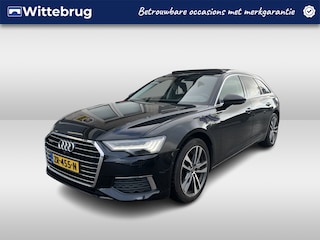 Audi A6 Avant 55 TFSI quattro Design / AUTOMAAT/ 340PK/ V6!/ PANO LEER/ TREKHAAK/ DIGITAL DASH/ 360 CAMERA/ NAVI/ CARPLAY/ CLIMA/ STOELVERWARMING/ CRUISE/ 19"LMV