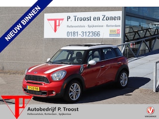 Mini Countryman 1.6 Cooper S ALL4 Chili AUTOMAAT/ CLIMA-AIRCO/ELEKTRISCH GLAZEN PANO DAK/18 INCH L.M. VELGEN/BLEUTOOTH/LEDER/PARKEER SENSOREN/CRUISE CONTROL/FULL OPTIONS.