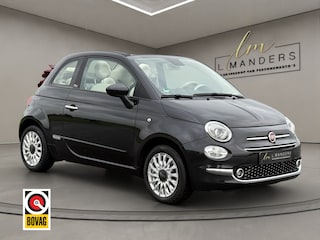 Fiat 500 1.2 Lounge 2020 ZWART | Cabriolet | Apple CarPlay