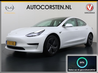Tesla Model 3 RWD SR plus 325PK LFP SOH 91% Accu Ivory Lmv 18" AutoPilot Leder Panoramadak Adaptive-Cruise Camera's Elektr.-Stuur+Stoelen+Spiegels+Geheugen+Easy-Entry+Verwarmde stoelen Park assistent Pdc WIFI Lane-Assist Speed-Assist Navi LED DAB Voorverwarmen Keyless One-Pedal-Drive 1e Eigenaar Origineel Nederlandse Auto