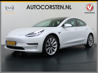 Tesla Model 3 Long Range AWD 75kWh Facelift Warmtepomp Lmv 19" AutoPilot Leder Panoramadak Adaptive-Cruise Camera's Elektr.-Stuur+Stoelen+Spiegels+Geheugen+Easy-Entry+Verwarmde stoelen Park assistent Pdc WIFI Lane-Assist Navi LED DAB Voorverwarmen interieur Keyless One-Pedal-Drive 4WD SOH 87% Origineel Nederlandse Auto Fabrieksgarantie op Accu en Motor tot 27-09-2027/192.00km