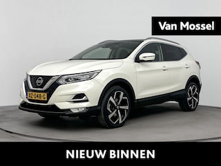 Nissan Qashqai 1.2 Tekna airco automatisch | cruise control | LED koplampen | lederen/stof bekleding | lichtmetalen velgen 19" | navigatiesysteem full map | voorstoelen verwarmd |